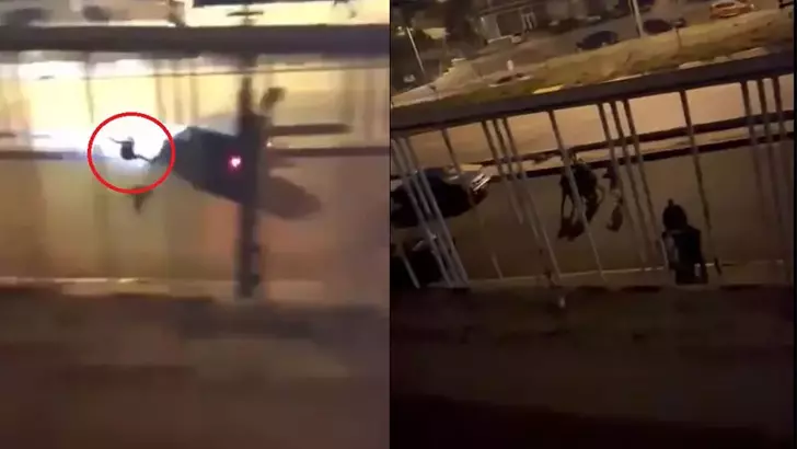 Dehşet Anları Kamerada… Hengame Ettiği Şahsa Otomobille Son Hız Çarptı!