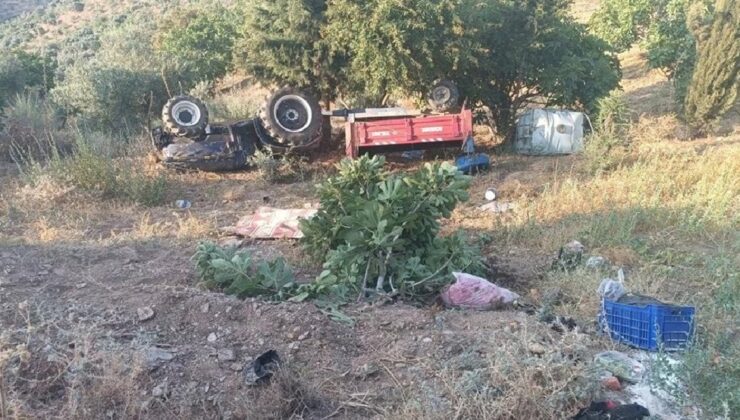 Aydın’da devrilen traktörün şoförü öldü