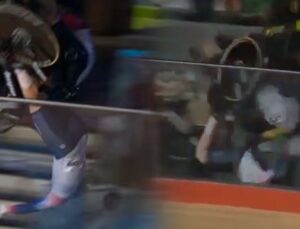 Bisiklet yarışında inanılmaz kaza. Takla atıp seyircilerin üstüne düştüler