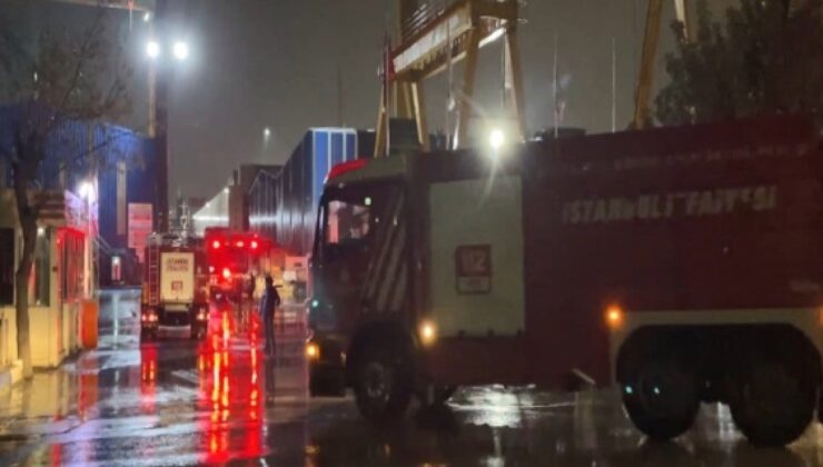Tuzla’da 120 metrelik gemide yangın: Müdahale sürüyor