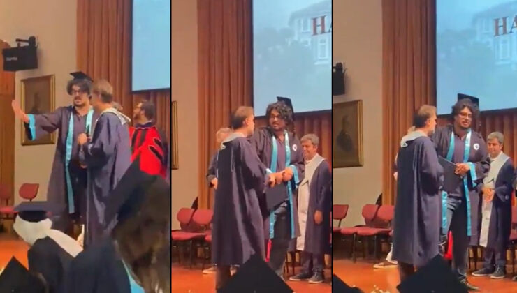Boğaziçi’nde olaylı mezuniyet: Fotoğraf çekilmek istemeyen öğrenciye diplomasını verirken zorluk çıkardı